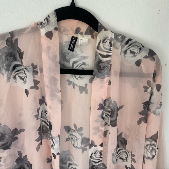 Pink Floral Chiffon Cover Up - Picture 4 of 4